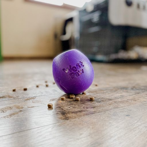 West Paw Rumbl jutalomfalattal tölthető kutyajáték L Eggplant